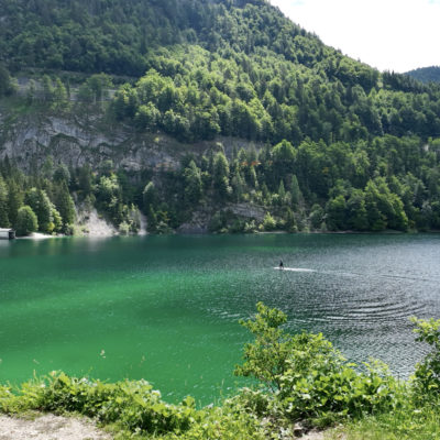 Lake Predil – green and cold water between Passo Nevea and the Predil Pass